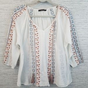 Boho Hazel Embroidered Peasant top
